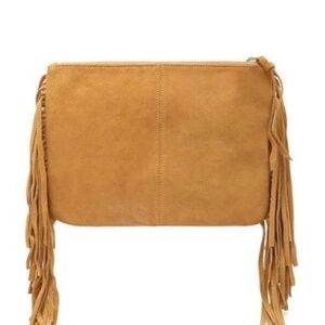 Suede Fringed Clutch by F21